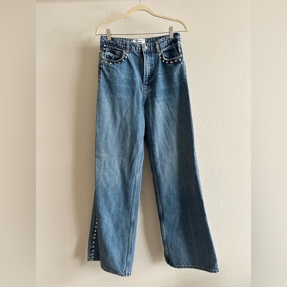 Reformation High-Rise Studded Blue Jeans - Picture 4 of 6